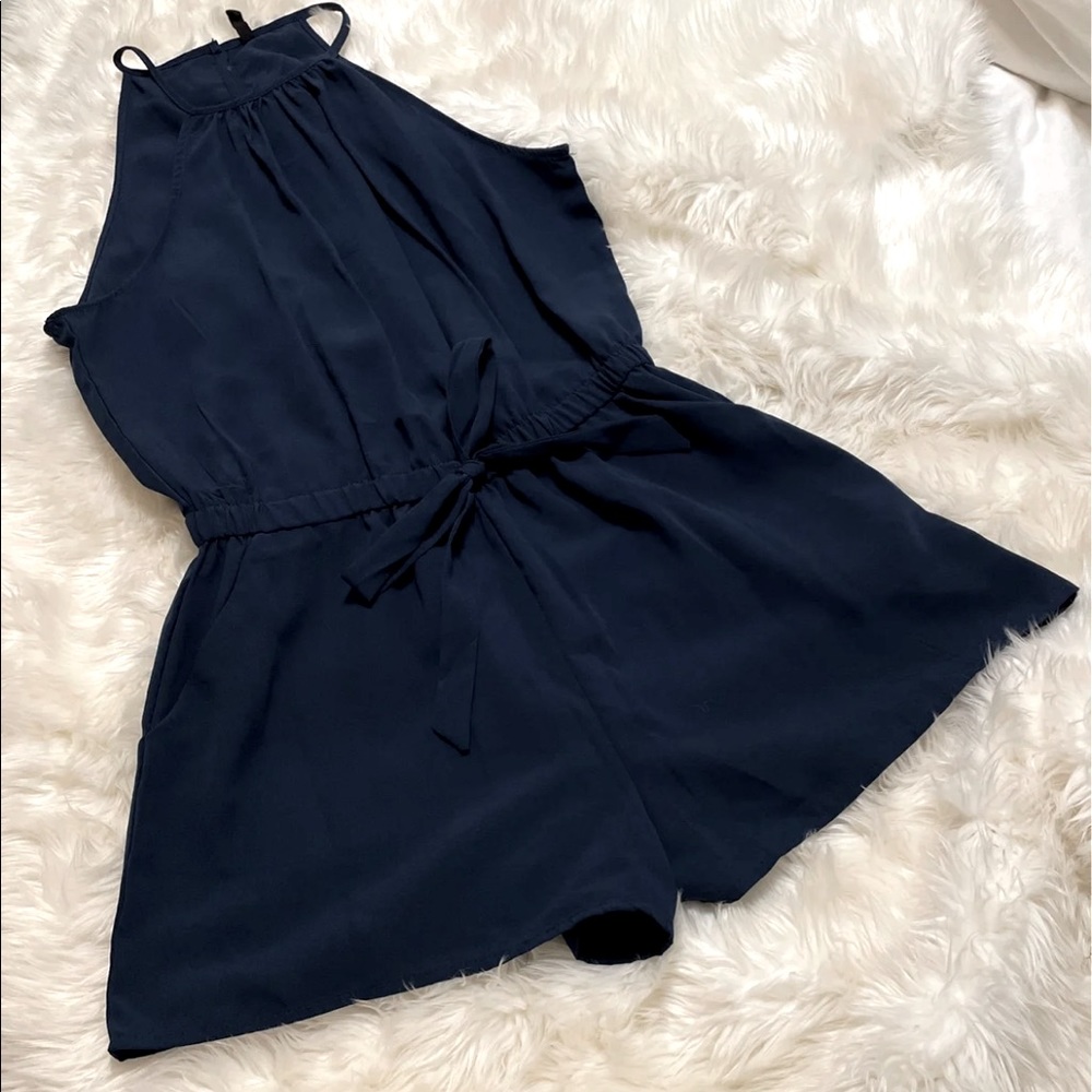 Blue Sleeveless Romper